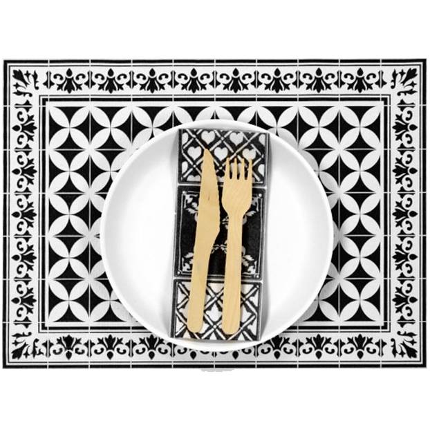Mantel Individual con Servilleta y Cubiertos Madera